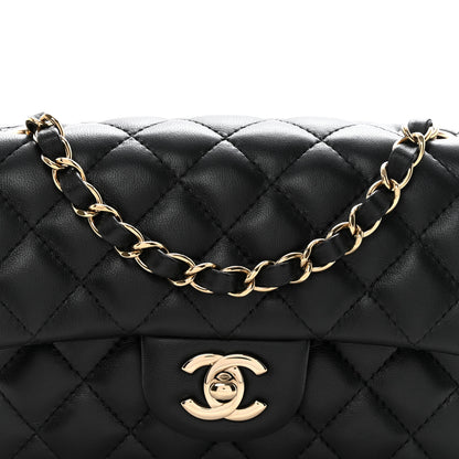 Chanel Lambskin Quilted Mini Rectangular Flap Black Black 8 of 11