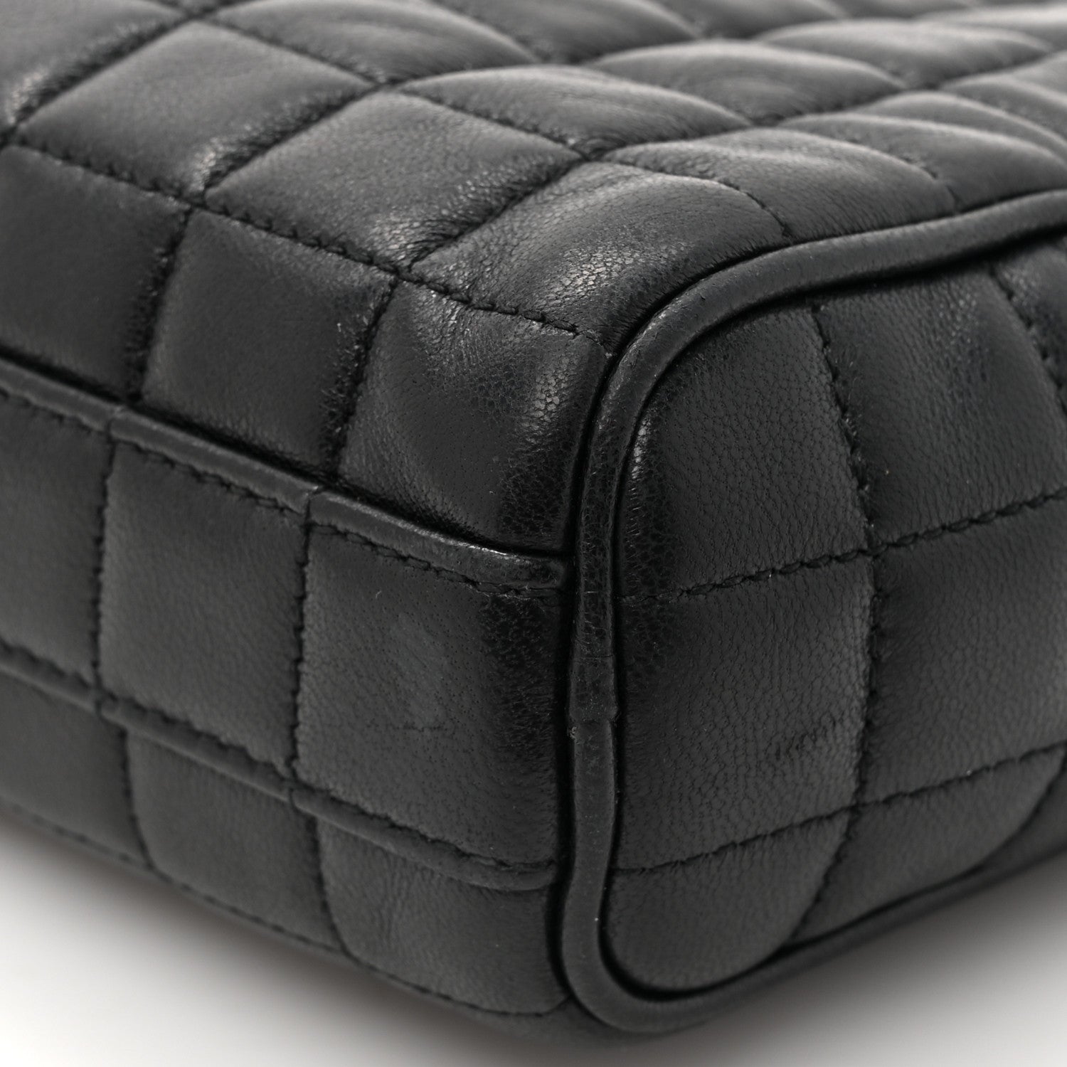 Saint Laurent Lambskin Carre Quilted Cassandre Mini Camera Bag Black 14 of 17
