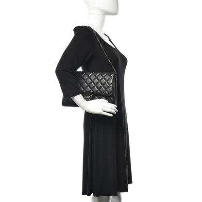 Chanel Lambskin Quilted Clutch With Chain Flap Black 2 of 13