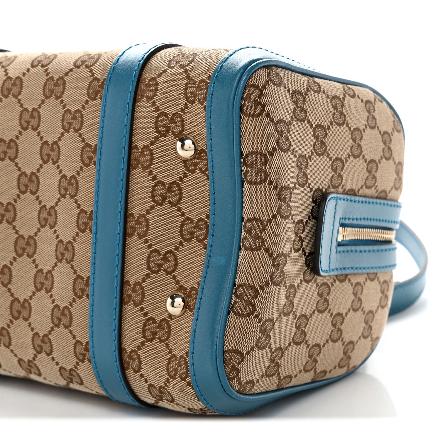 Gucci Monogram Small Boston Beige Deep Cobalt 10 of 13