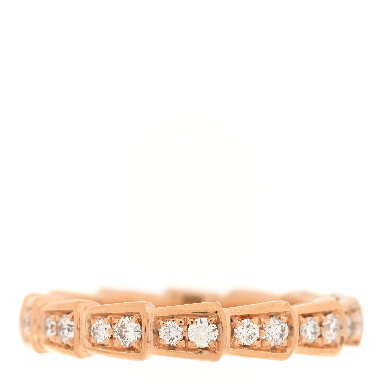 Bulgari 18K Rose Gold Diamond Serpenti Viper Band Ring  51 5.75 3 of 4
