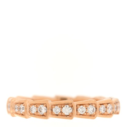 Bulgari 18K Rose Gold Diamond Serpenti Viper Band Ring  51 5.75 3 of 4