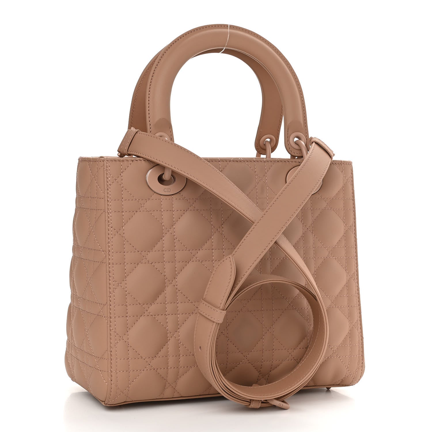 Christian Dior Ultra Matte Calfskin Cannage Medium Lady Dior Beige 3 of 10
