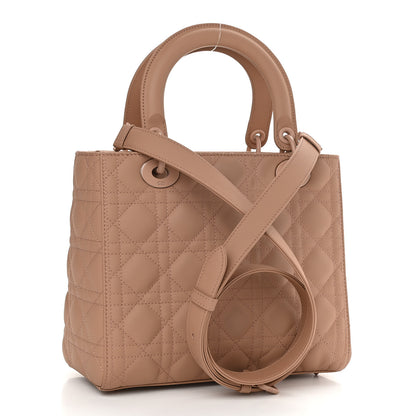 Christian Dior Ultra Matte Calfskin Cannage Medium Lady Dior Beige 3 of 10