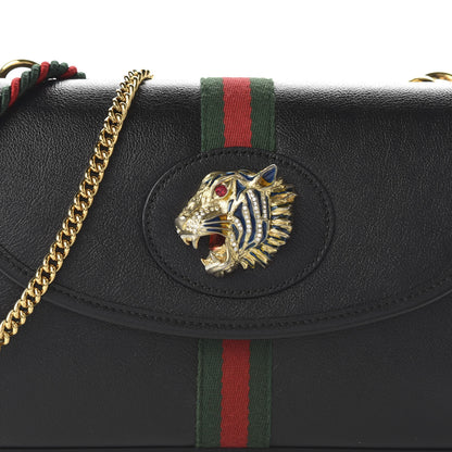 Gucci Textured Calfskin Web Small Rajah Slim Flap Shoulder Bag Black 18 of 21