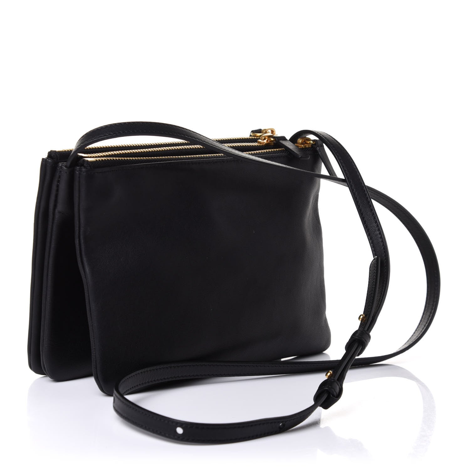 Celine Lambskin Small Trio Crossbody Bag Black 3 of 10