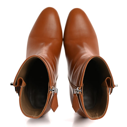 Hermes Calfskin Saint Germain Ankle Boots 38.5 Gold 2 of 9