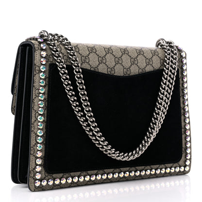 Gucci GG Supreme Monogram Crystal Medium Dionysus Shoulder Bag Black 3 of 11