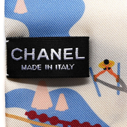 Chanel Silk Slim Bandeau Scarf White Multicolor 2 of 3