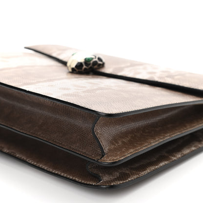 Bulgari Karung Serpenti Forever Medium Shoulder Bag Beige Brown 10 of 10