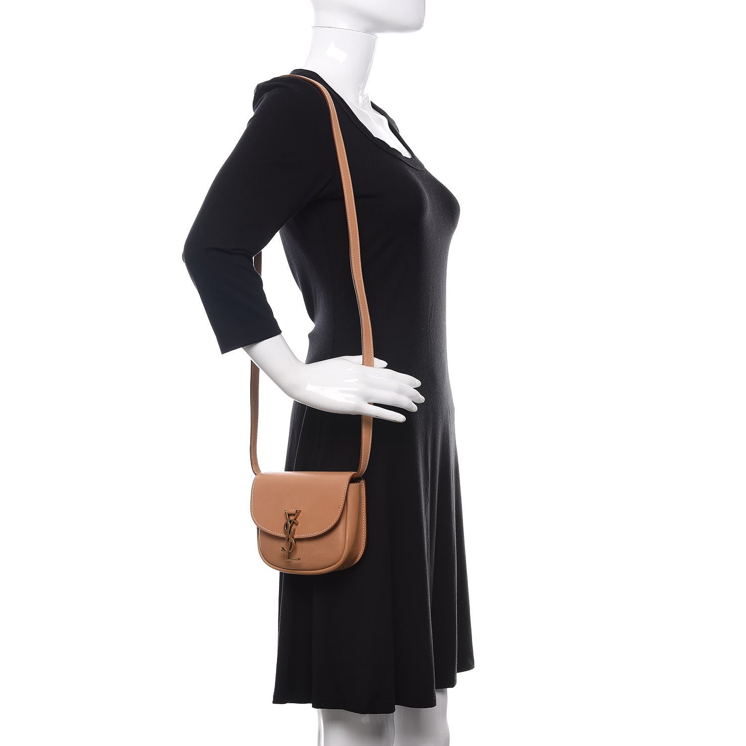 Saint Laurent Smooth Calfskin Mini Classic Monogram Kaia Satchel Tan 2 of 14