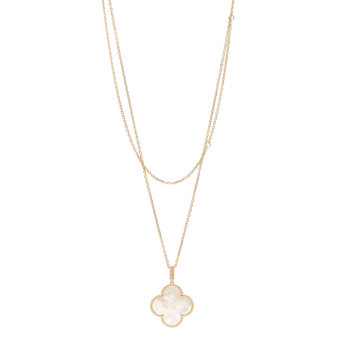 18K Yellow Gold Mother of Pearl Magic Alhambra Long Necklace