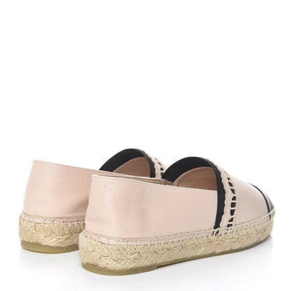 Chanel Lambskin CC Espadrilles 36 Beige Black 4 of 12