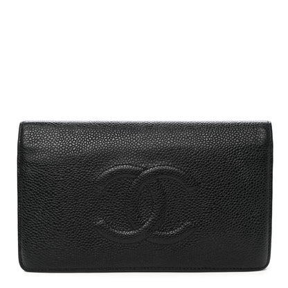 Chanel Caviar Timeless CC Yen Wallet Black 1 of 8