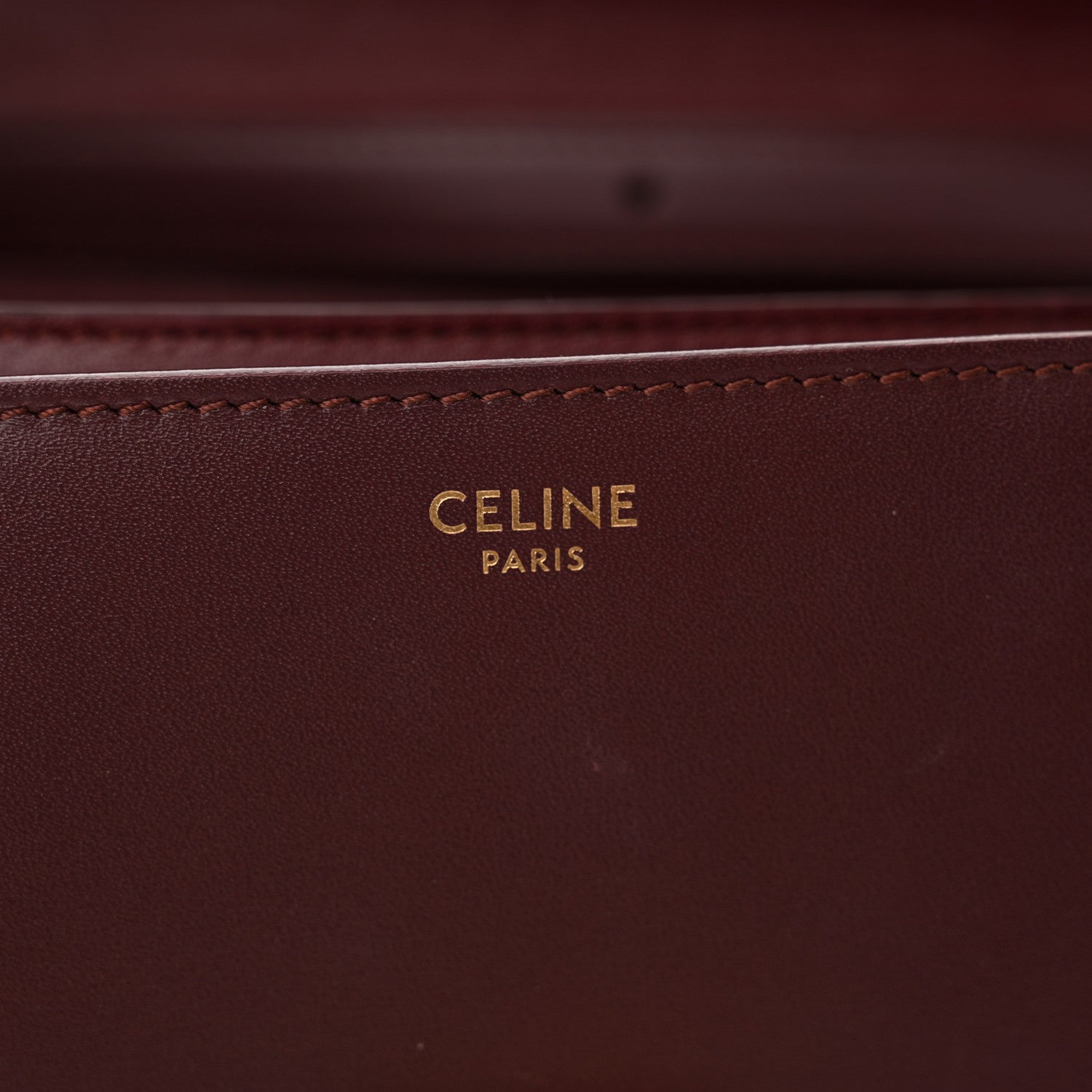 Celine Box Calfskin Medium Classic Box Flap Bag Burgundy 7 of 13