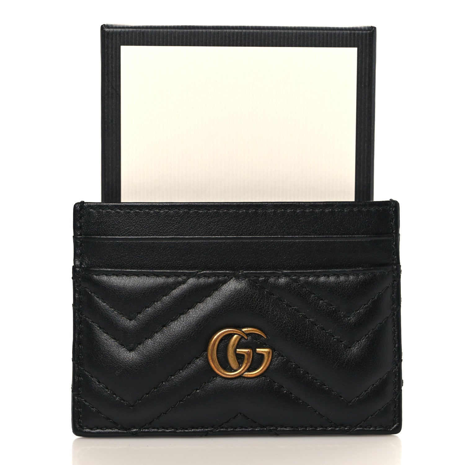 Gucci Calfskin Matelasse GG Marmont Card Holder Black 7 of 7