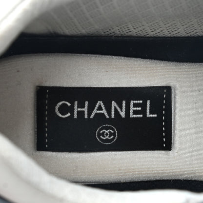 Chanel Nylon Calfskin Suede Womens CC Sneakers 39 Grey Pink 7 of 8