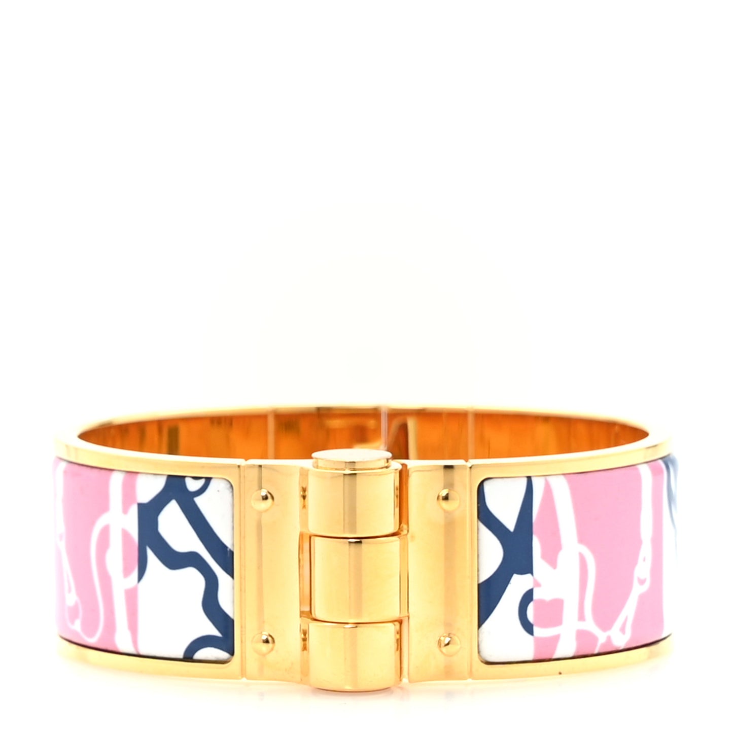 Enamel Printed Charniere Festival Des Ama Quadrichrome Wide Hinged Bracelet L