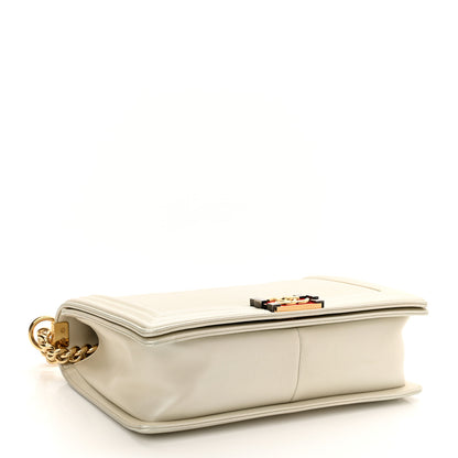 Chanel Lambskin Embossed New Medium Boy Cube Flap White 4 of 11