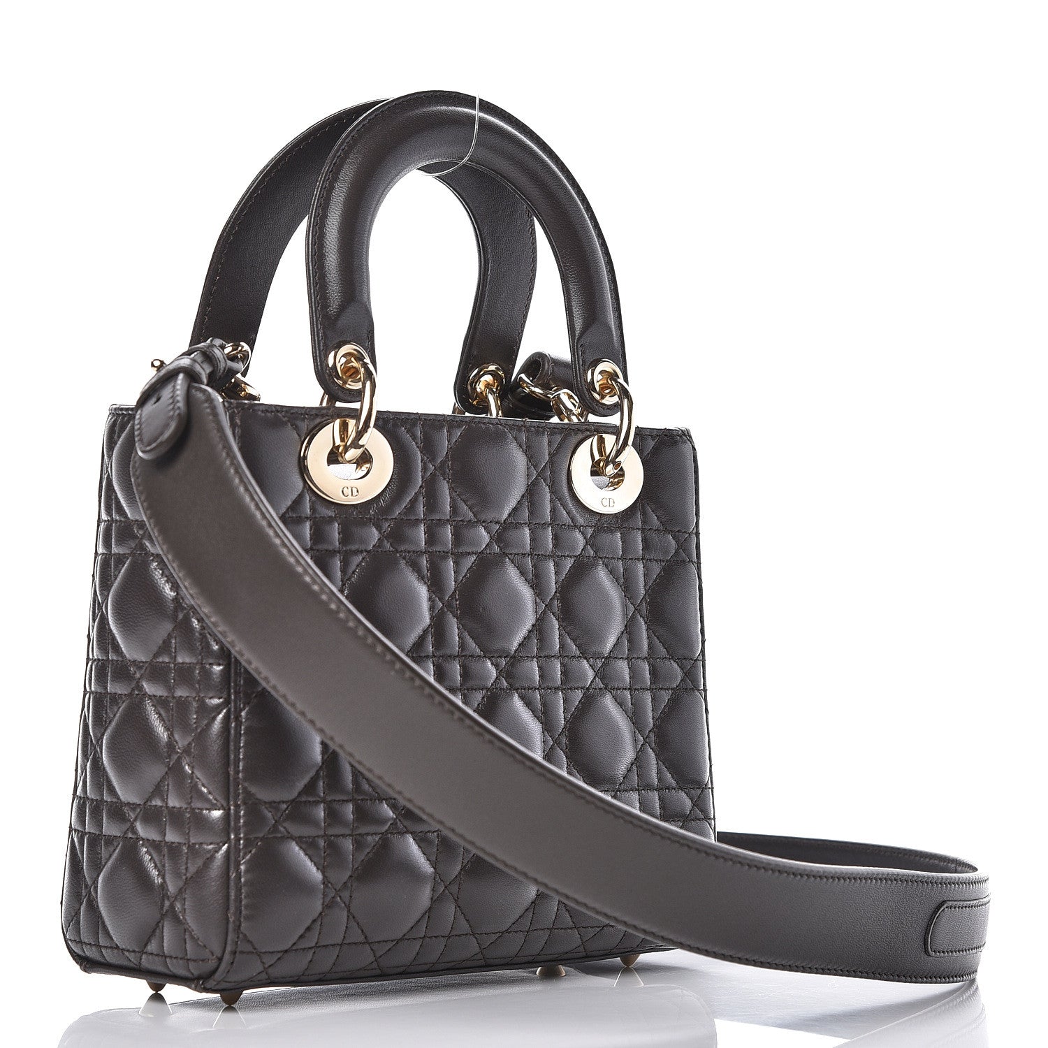 Christian Dior Lambskin Cannage Small My Lady Dior Dark Grey 3 of 8