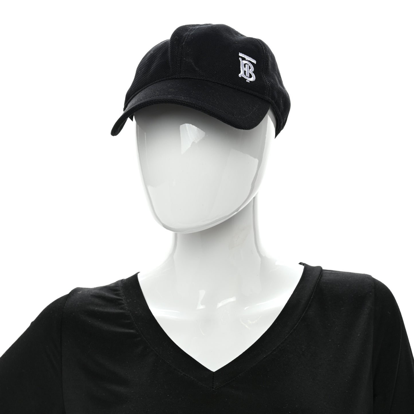 Cotton TB Monogram Baseball Hat M Black