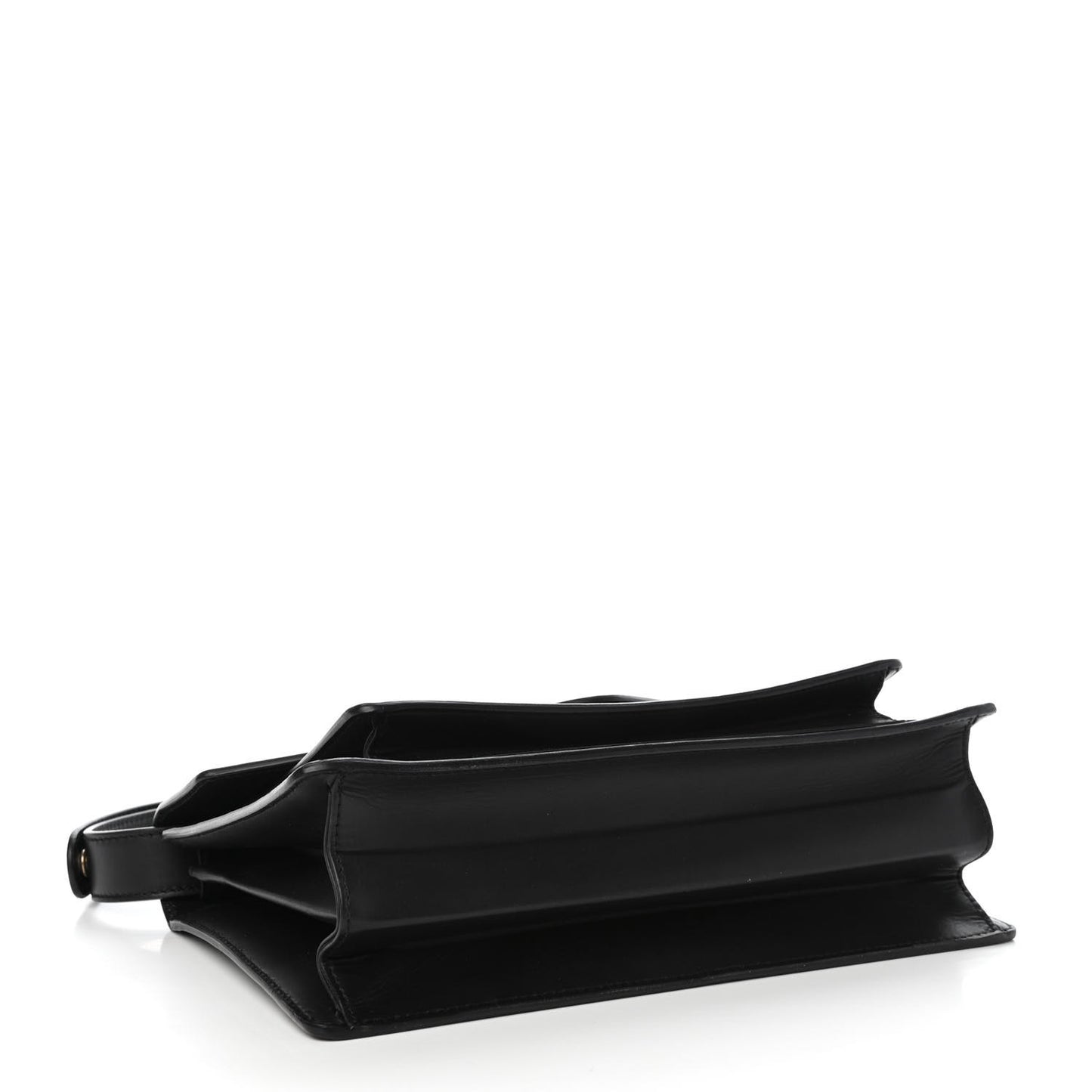Calfskin Triangle Flap Shouder Bag Black