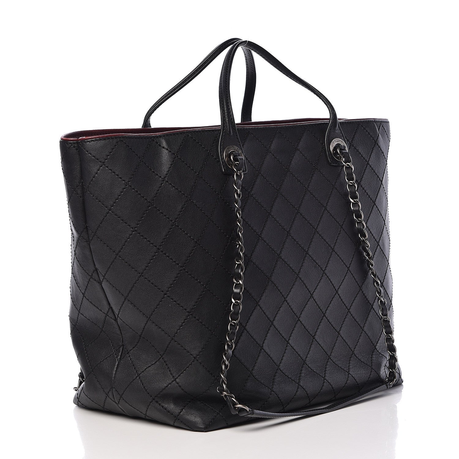 Chanel Calfskin Stitched Large Shopping Tote Black 4 of 14
