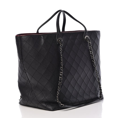 Chanel Calfskin Stitched Large Shopping Tote Black 4 of 14