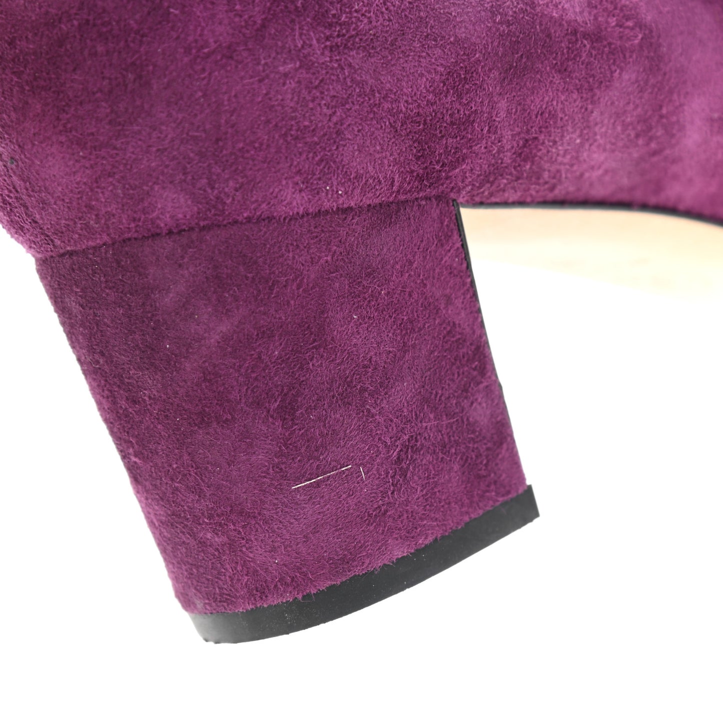 Suede Calfskin Camellia Ballerina Pumps 40 Purple