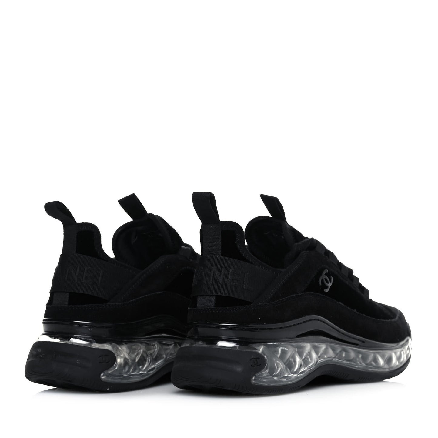 Suede Calfskin Velvet Grosgrain CC Sneakers 39 Black