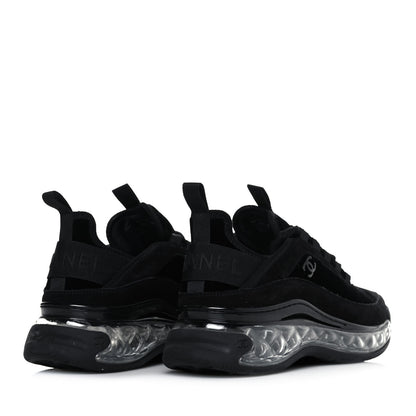 Chanel Suede Calfskin Velvet Grosgrain CC Sneakers 39 Black 4 of 8