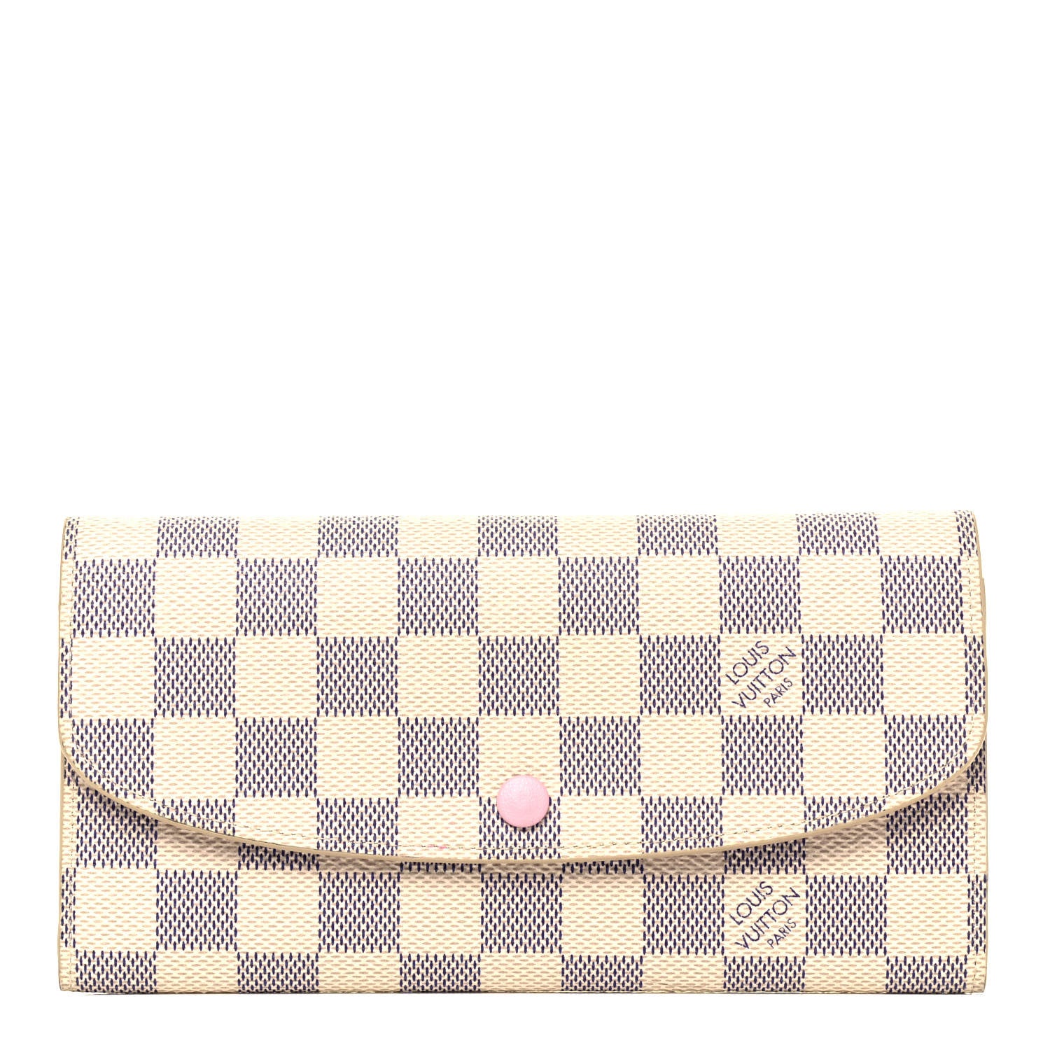 Louis Vuitton Damier Azur Emilie Wallet Rose Ballerine 1 of 7