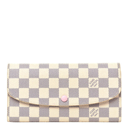 Louis Vuitton Damier Azur Emilie Wallet Rose Ballerine 1 of 7