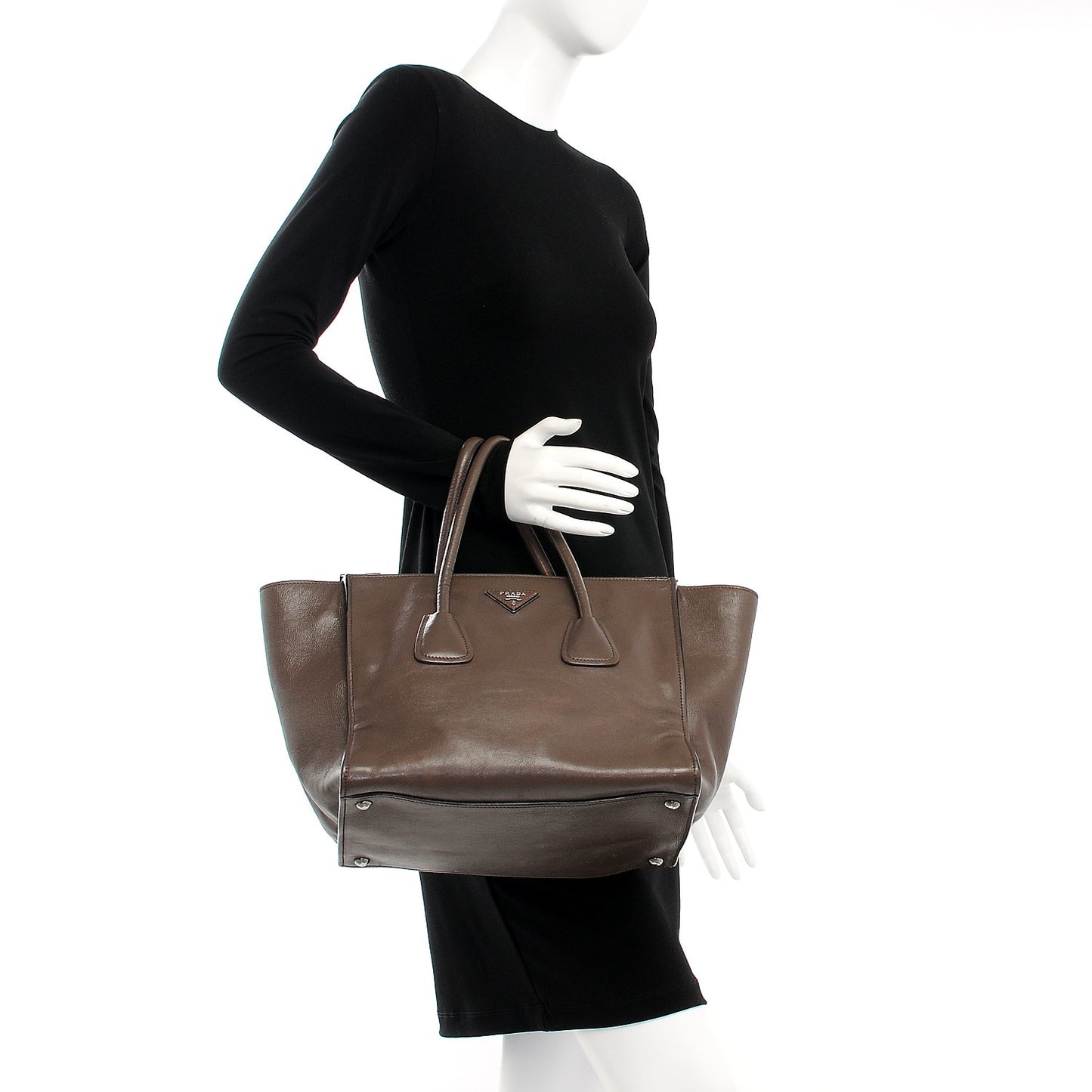 Glace Calf Twin Pocket Tote Argilla