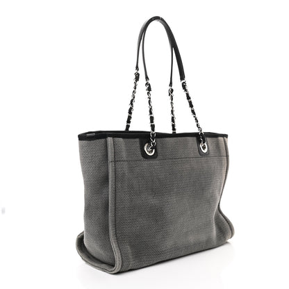 Chanel Canvas Small Deauville Tote Grey 3 of 13