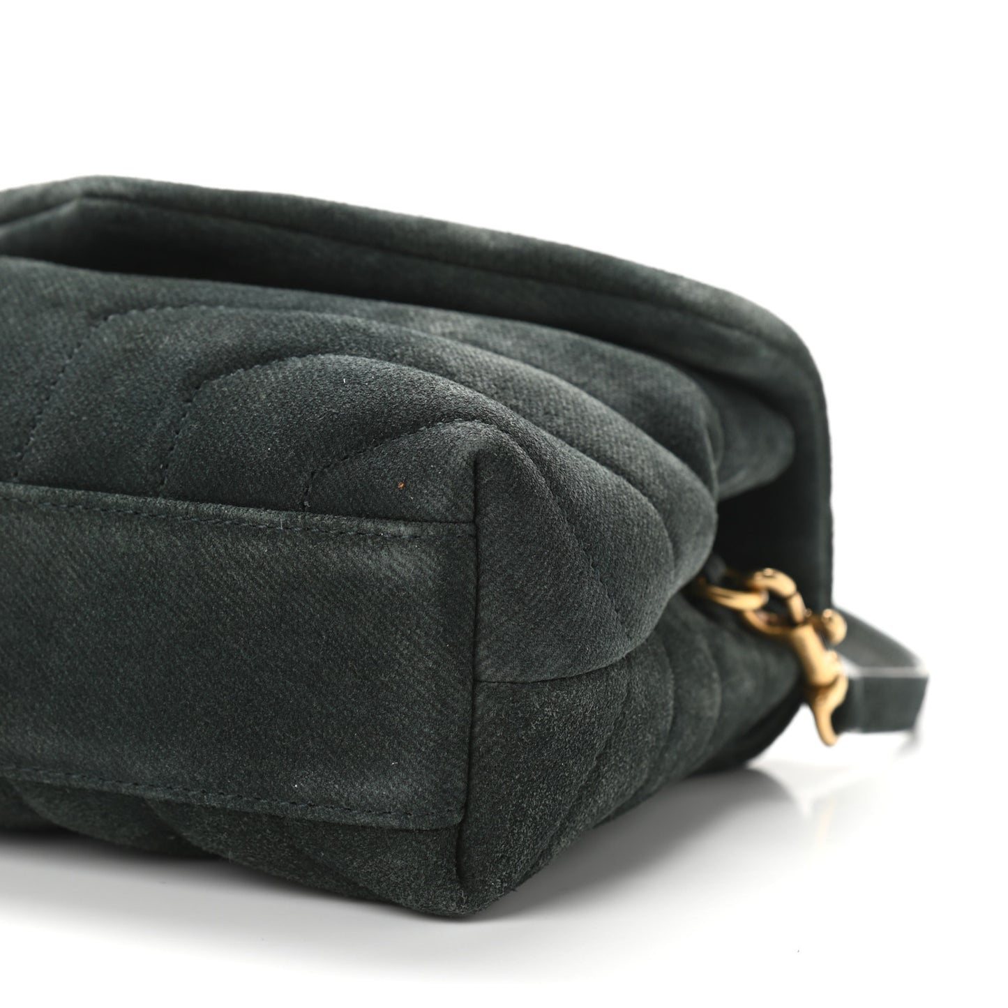 Croute Velour Y Quilted Monogram Toy Loulou Crossbody Bag Dark Forest
