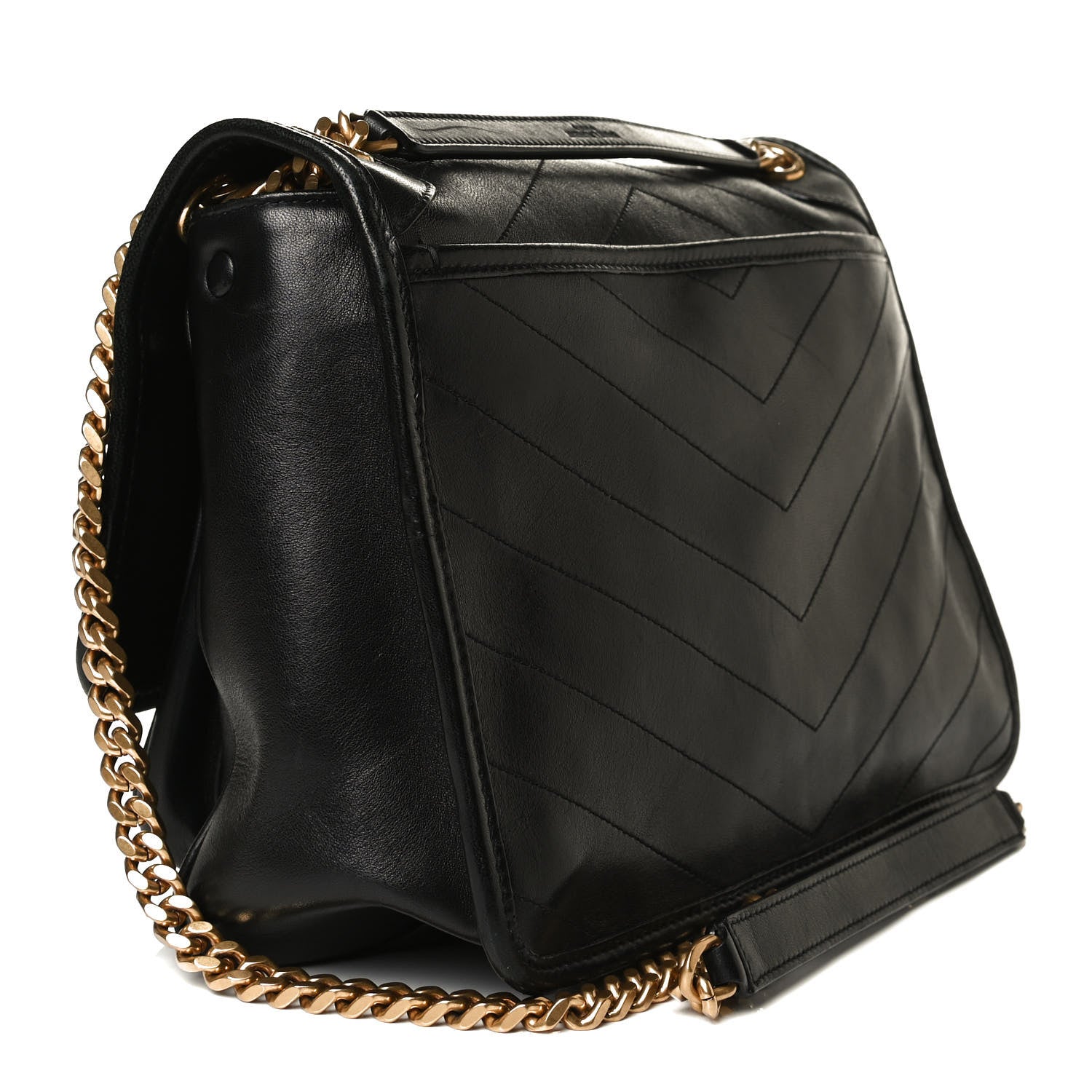 Saint Laurent Lambskin Matelasse Monogram Medium Niki Chain Satchel Black 4 of 33