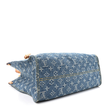 Louis Vuitton Monogram Denim Onthego MM Blue 4 of 10
