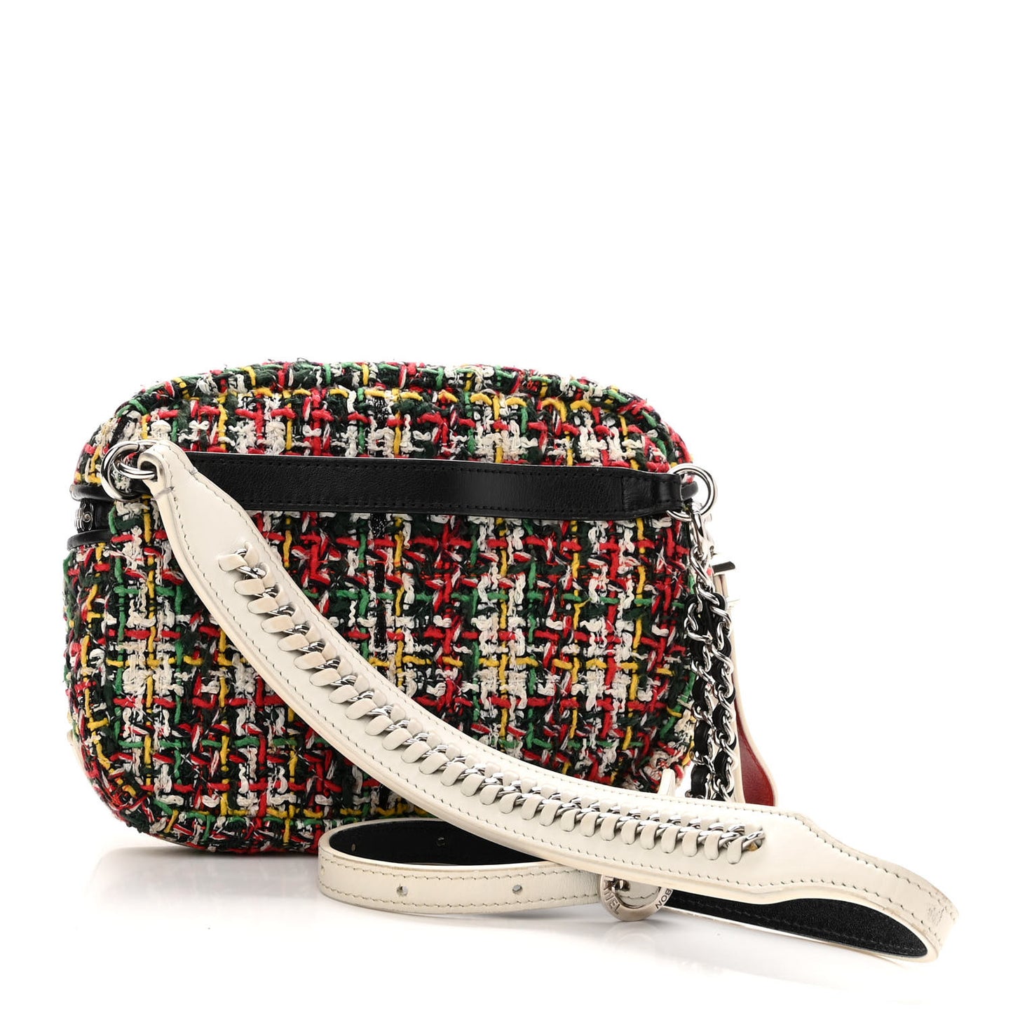 Tweed Calfskin Street Allure Waist Bag White Multicolor