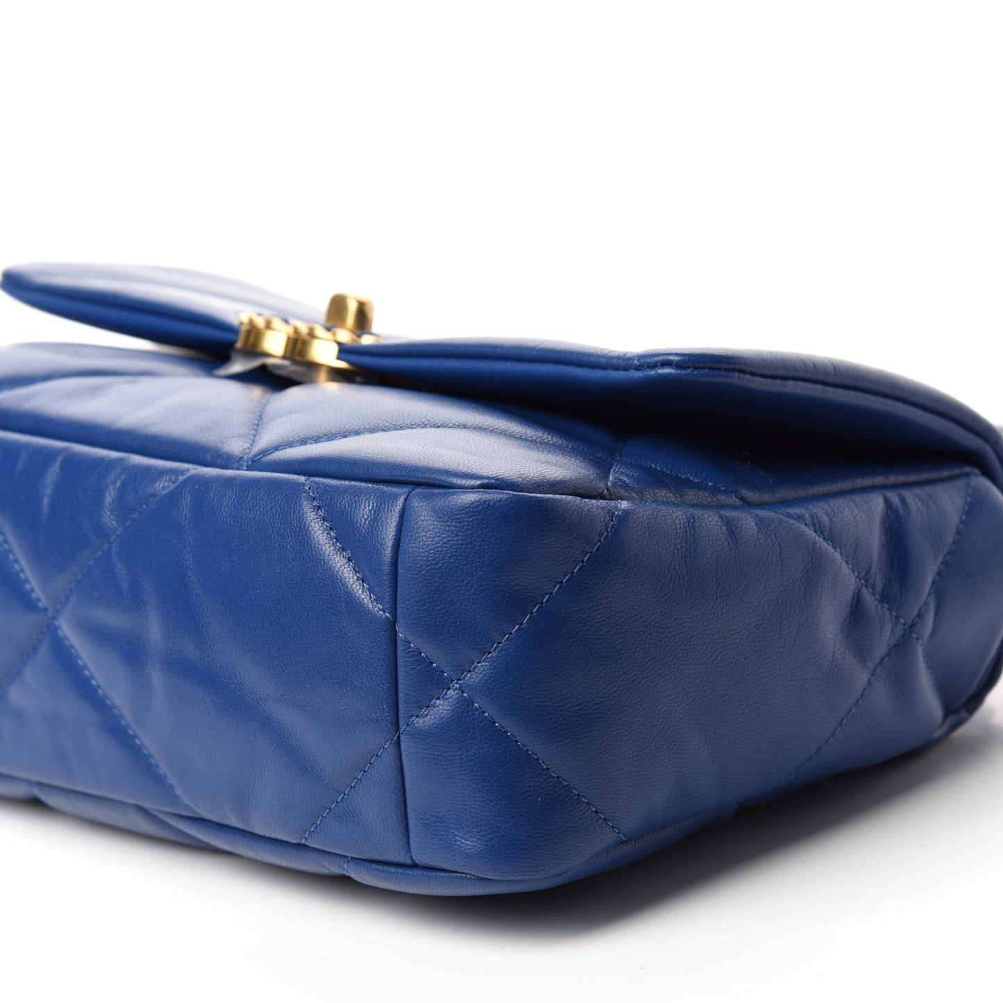 Goatskin Quilted Medium Chanel 19 Flap Dark Blue