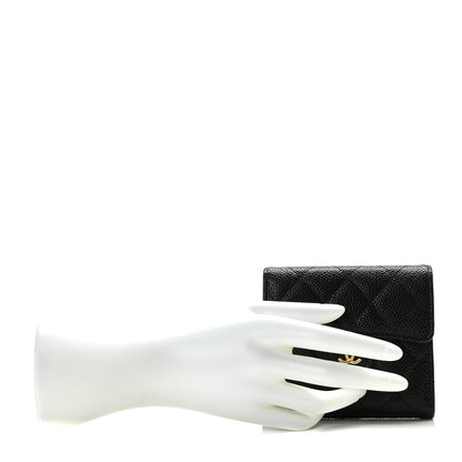 Chanel Caviar Quilted Compact Flap Wallet Black 3 of 10