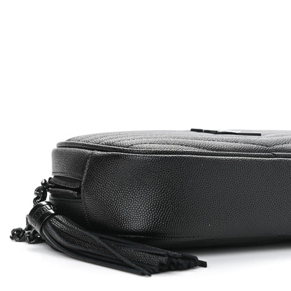 Saint Laurent Grain De Poudre Matelasse Monogram Mini Lou Camera Bag Black 7 of 9