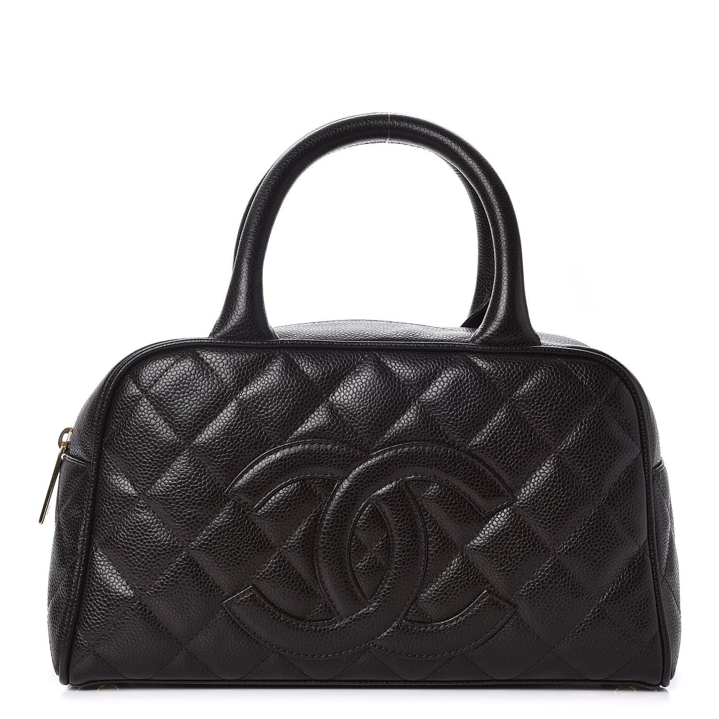 Caviar Quilted Small Bowler Brown
