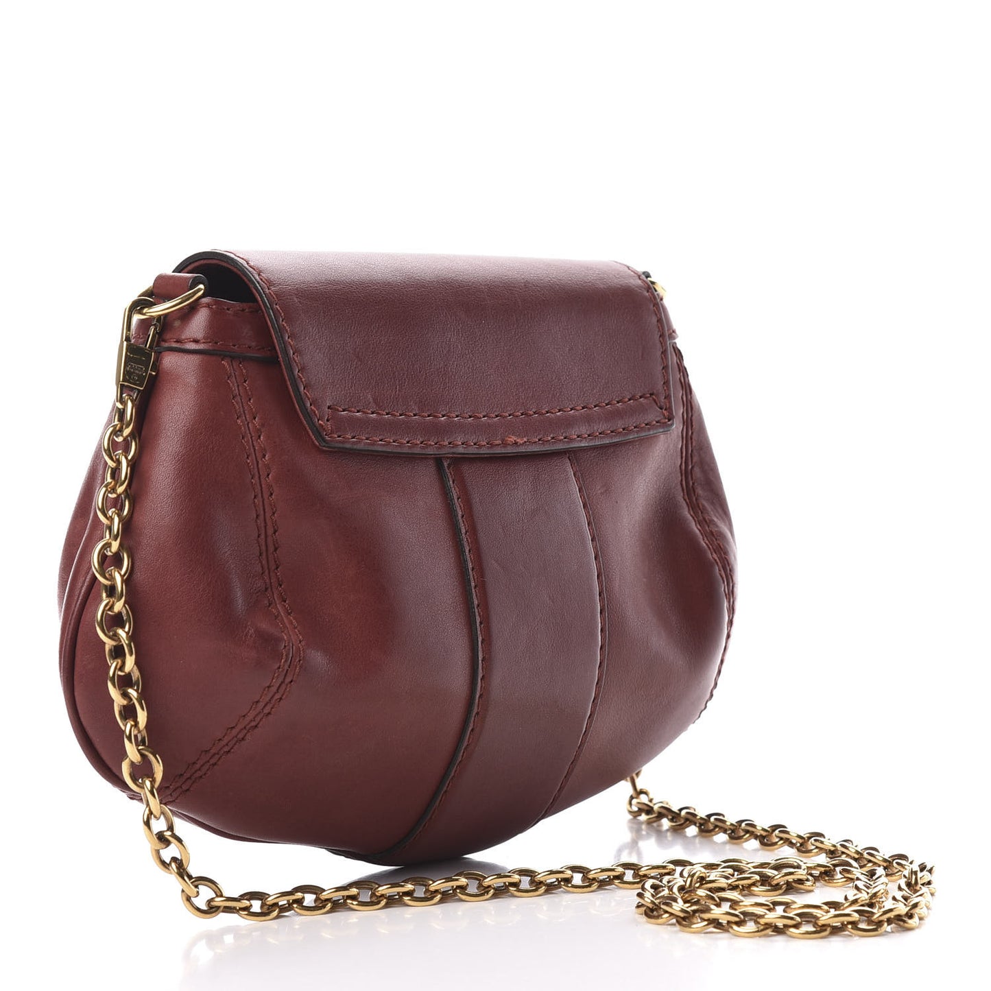 Calfskin Raccoon Tail Small Smilla Chain Bag Red