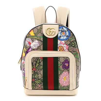Gucci GG Supreme Monogram Flora Web Small Ophidia Day Backpack White 1 of 12