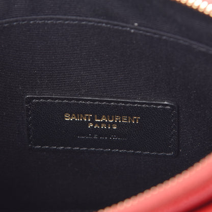 Saint Laurent Grain De Poudre Chevron Monogram Bill Pouch Bandana Red 6 of 8