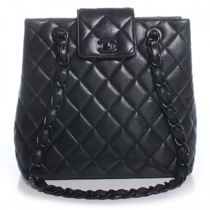 Chanel Lambskin Shoulder Bag w Resin Chain Black 1 of 8