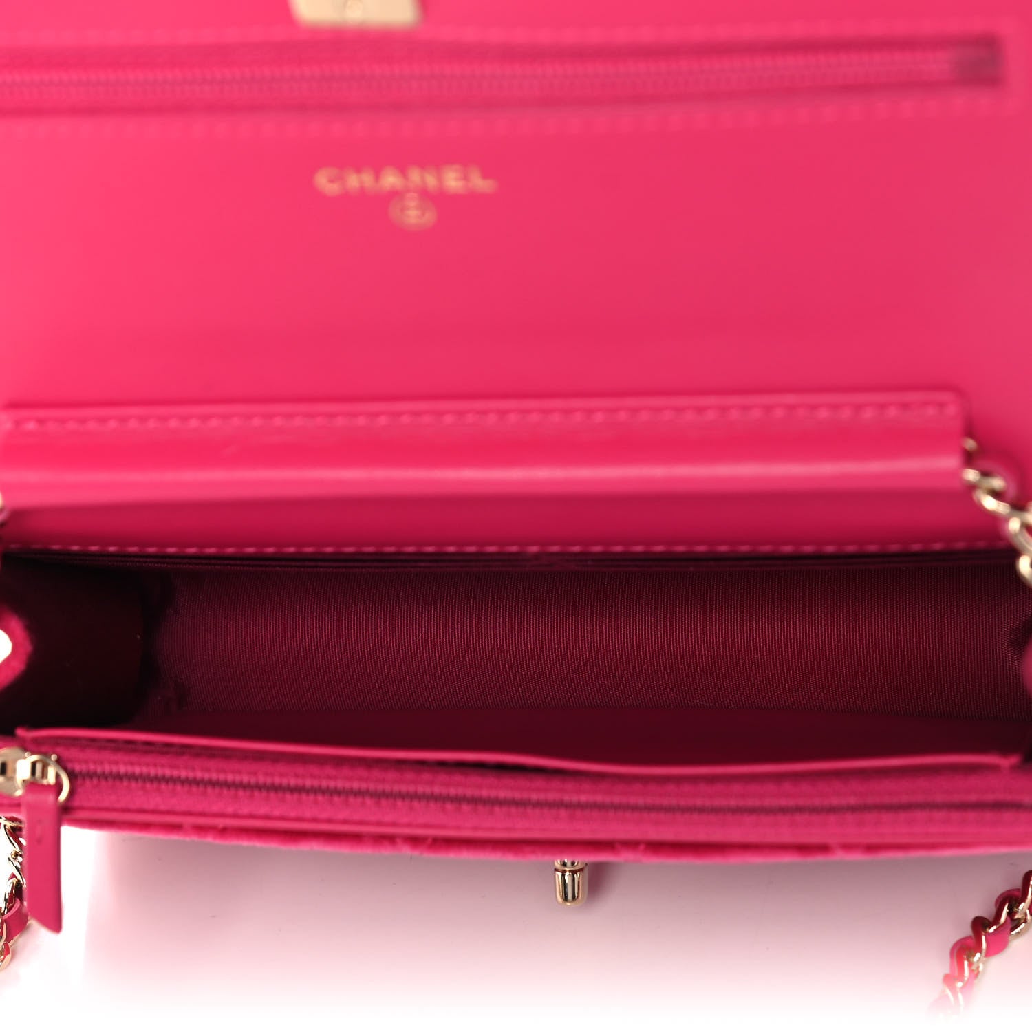 Chanel Velvet Quilted Pearl Crush Wallet On Chain WOC Pink 5 of 11