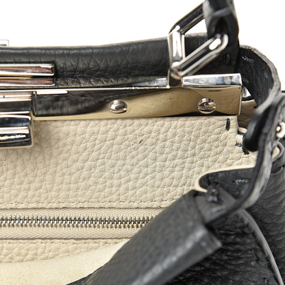 Fendi Cuoio Romano Selleria Bi-Color Mini Peekaboo Iconic Satchel Asfalto Latte 12 of 12