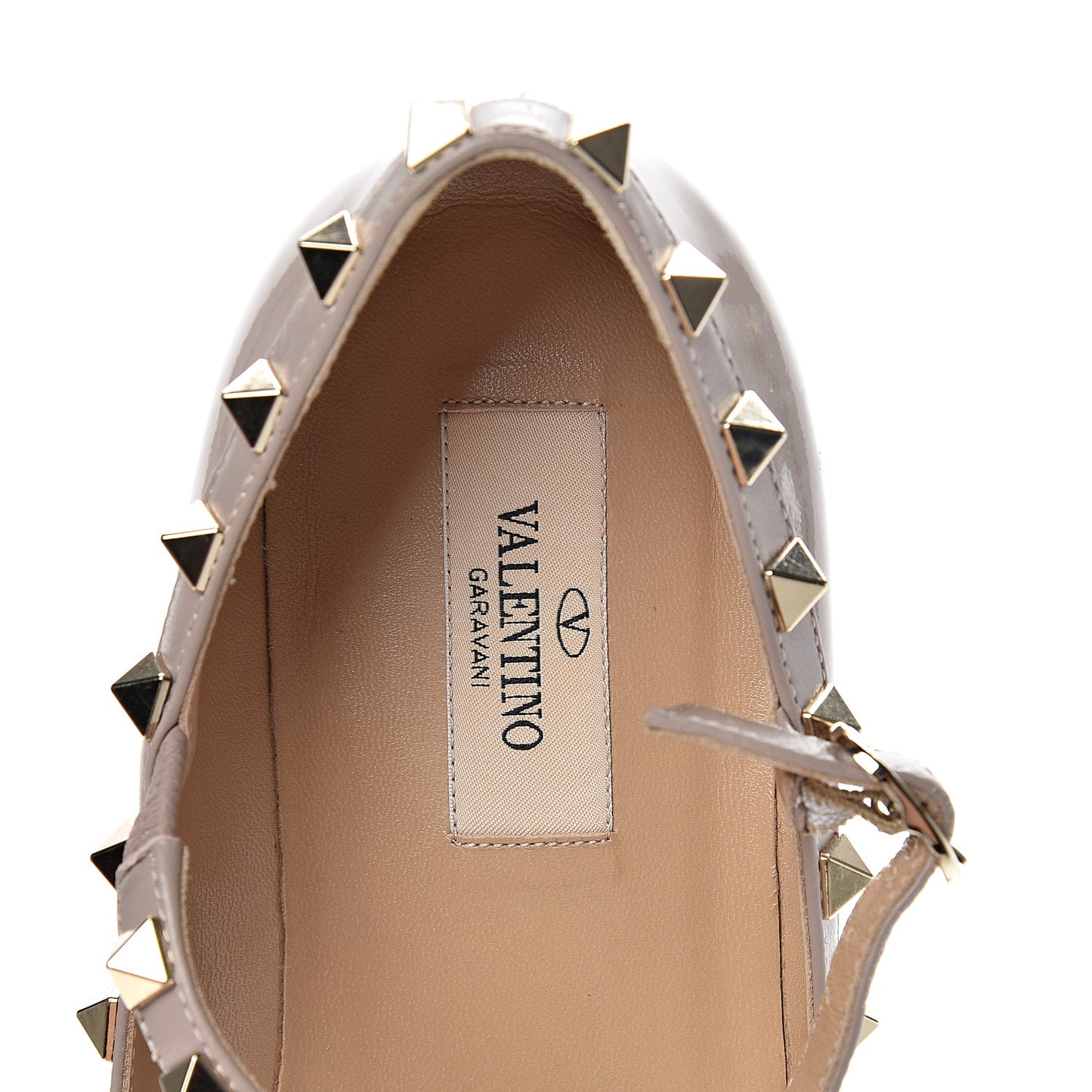 Patent Rockstud Cage Ballerina Flats 39 Poudre